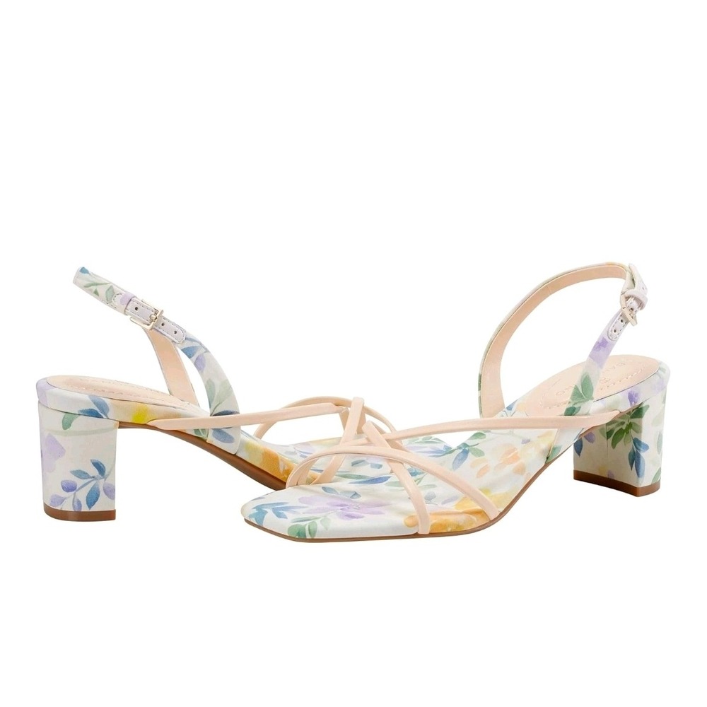 Bandolino Womens Floral‎ Square Toe Block Heel Sandals Size 8.5M
